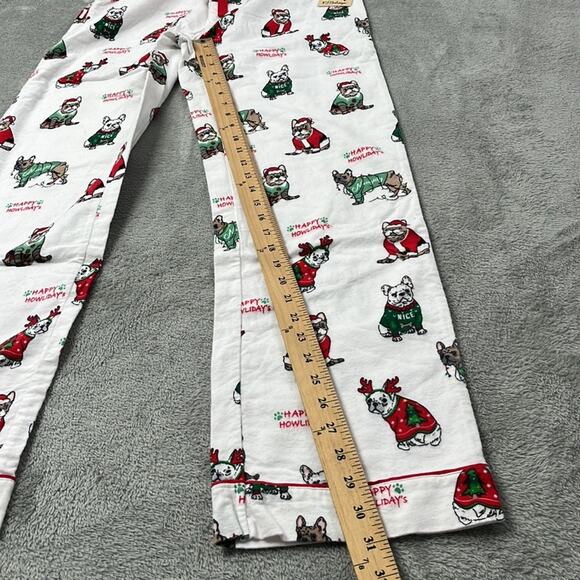 NEW PJ Salvage S 100% Cotton Ivory Happy Howlidays Allover‎ Bulldog Dog Print - Picture 8 of 12